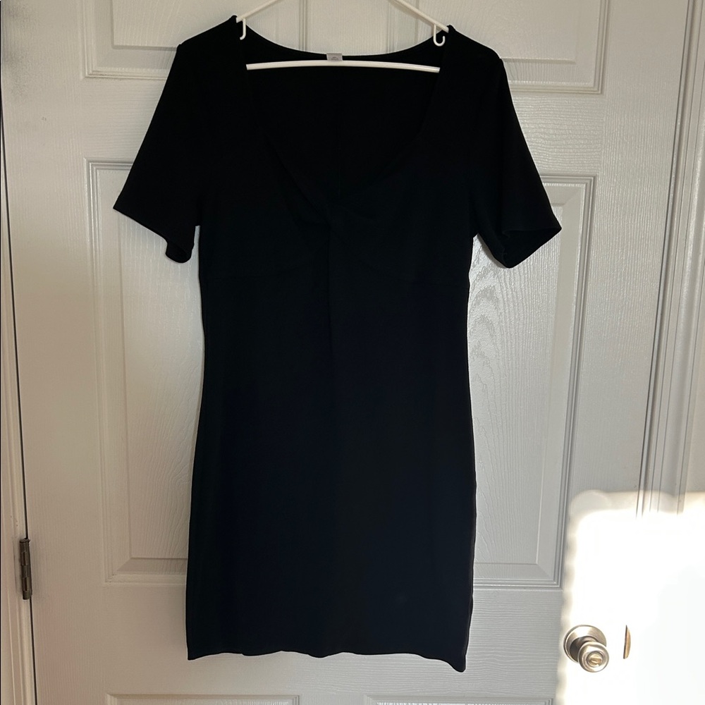 Elegant Black Short Sleeve Dress or Oversized Shirt
